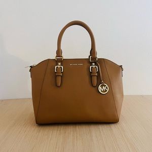 Michael Kors Ciara Acorn Large Leather Satchel